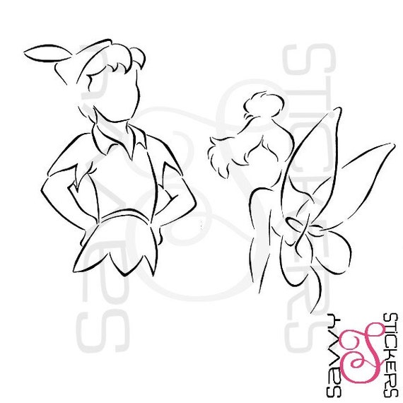 Items similar to Peter Pan and Tinkerbell Vinyl Sticker / Decal on Etsy