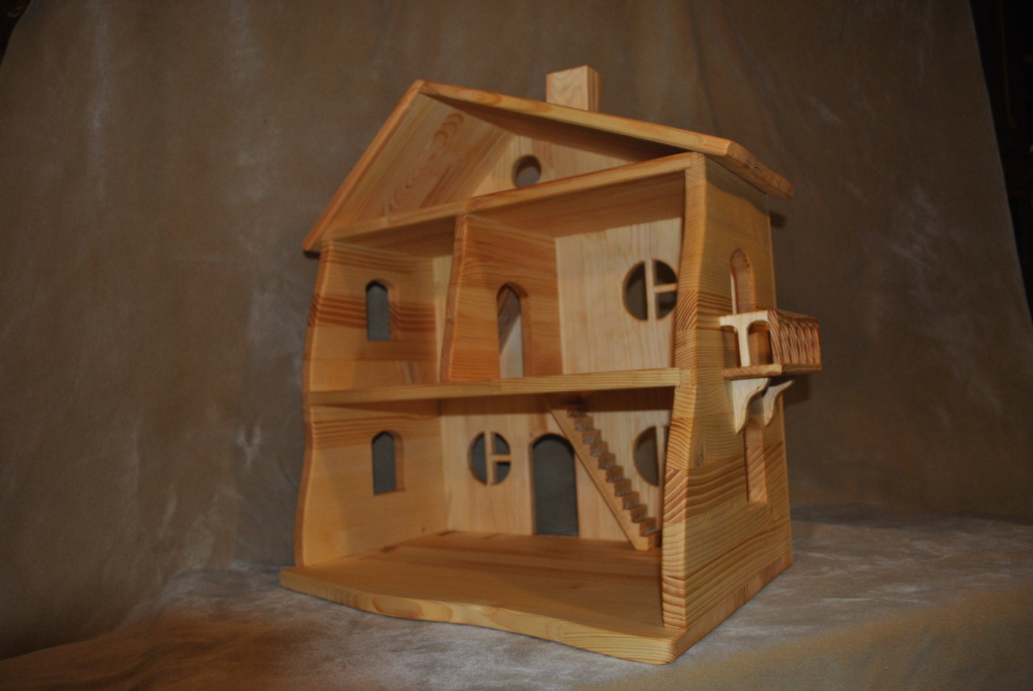 Handmade wooden dollhouse by Sukhanov on Etsy