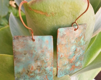 Recycled Copper Patina Earrings