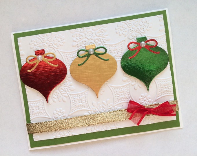 Ornaments Christmas Cards,Embossed Christmas cards