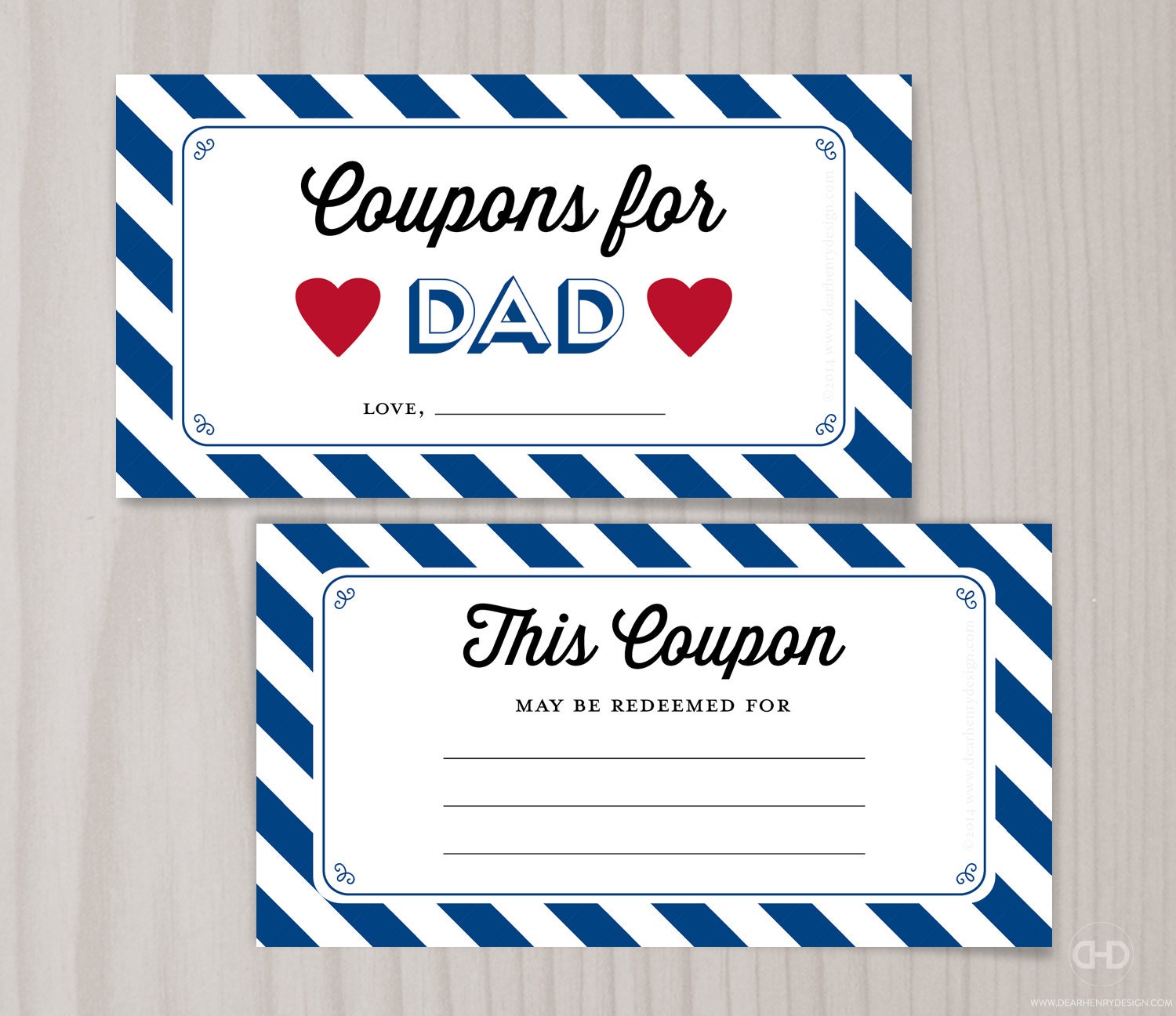 Father's Day Blank Printable Coupons Blank