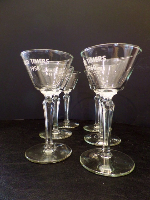 Vintage Crystal Cocktail Glasses Old Fashion by TheFlyingHostess