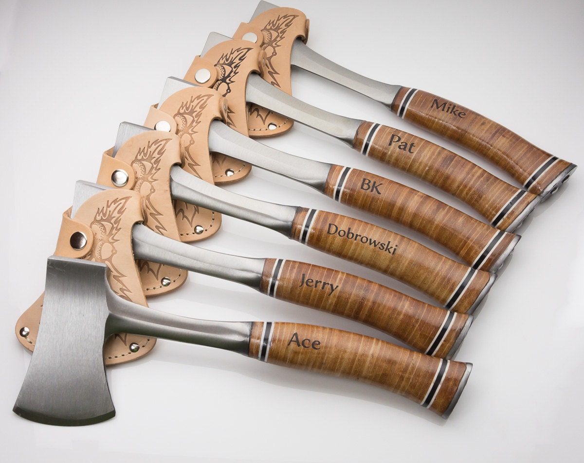 Set of 6 Personalized Engraved Axes with Engraved by CardinalGift
