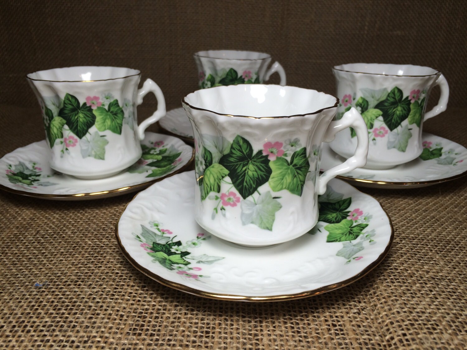 Vintage Hammersley & Co. Bone China Ivy and Floral by RebornCool