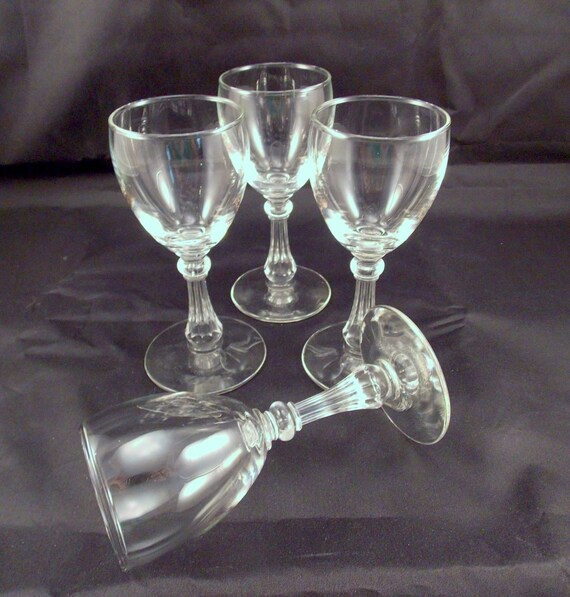 Vintage Cordial Glasses Faceted Stem Set Of 4 by StoneCreekResale