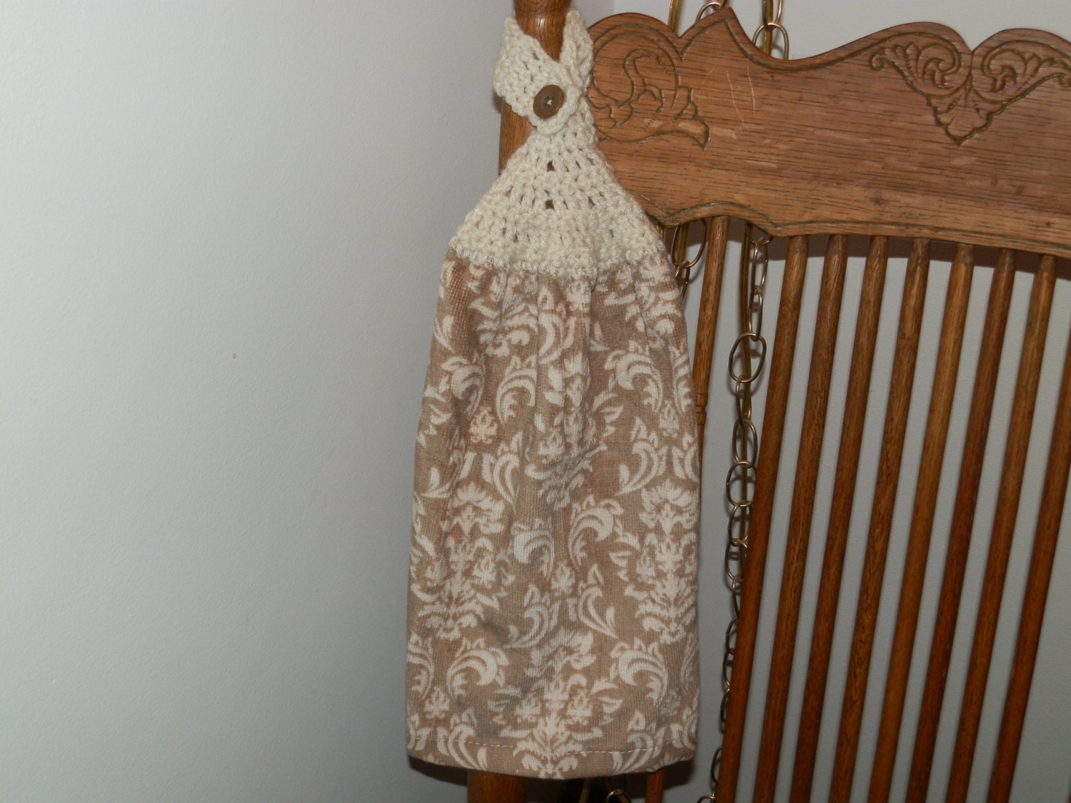 Crochet Kitchen Hand Towel Taupe with a Fleur type by ...