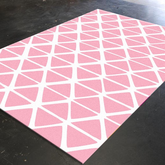 Light Pink Rug Light Pink Decor Floor Rug Area by HawkerPeddler
