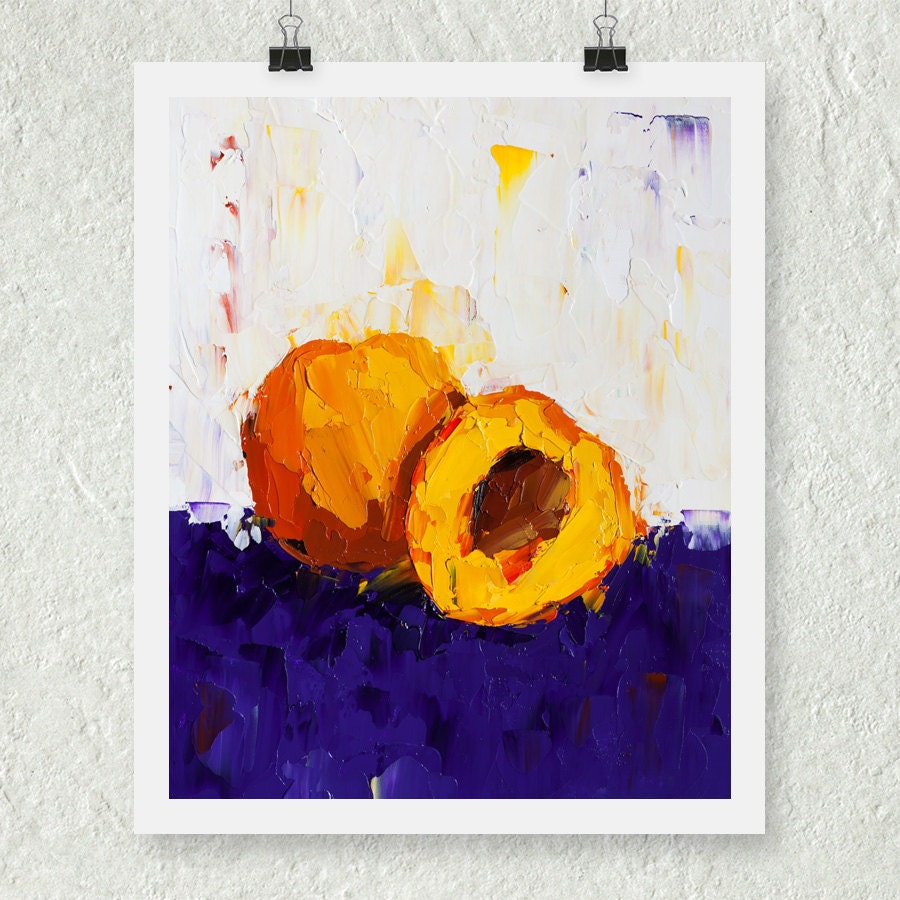 Peach Print Abstract Art Print Oil Painting Print Still