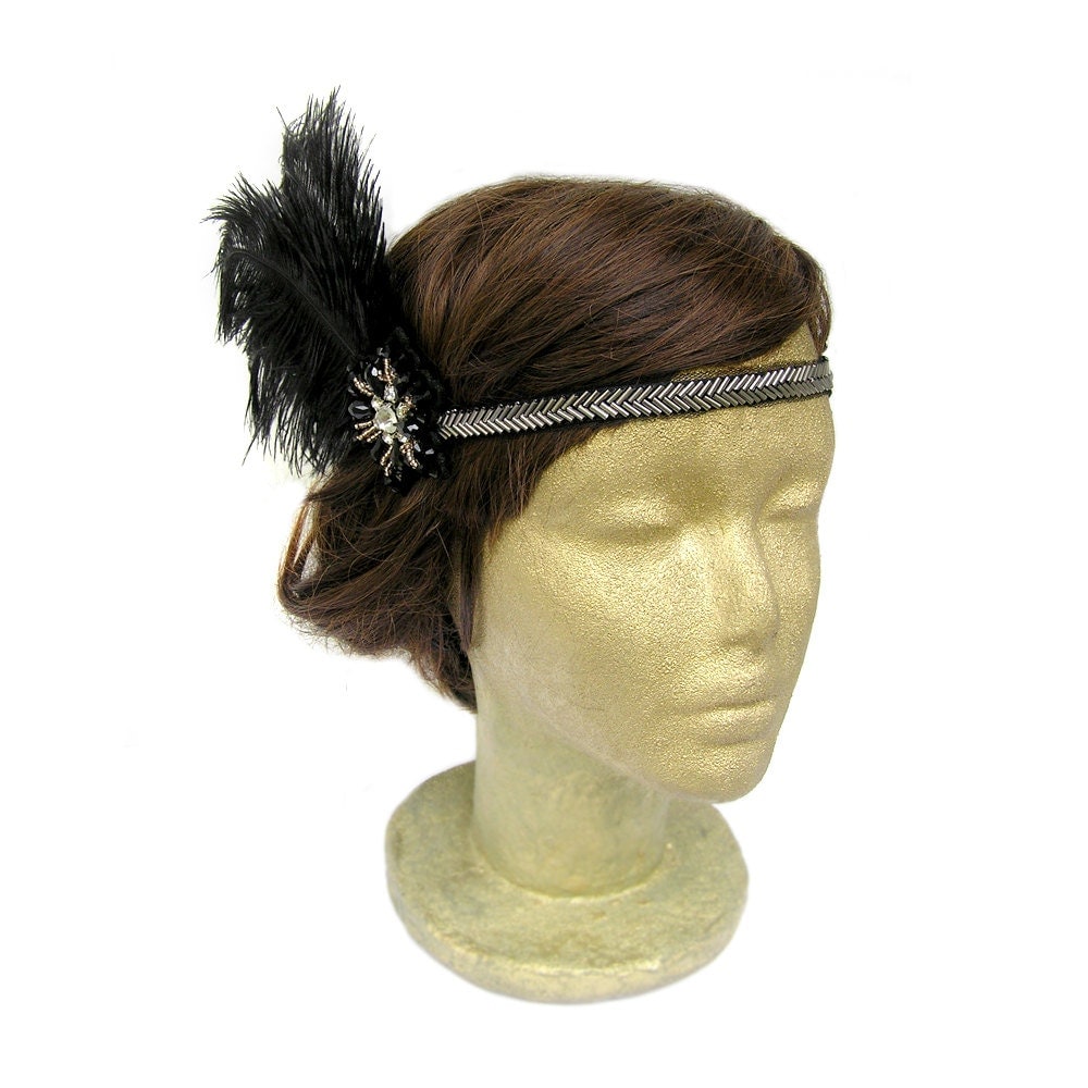 Flapper Feather Headband 1920s Party Headband Flapper