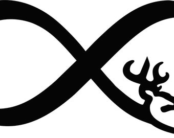 Infinity Deer Buck and Doe Heart Like Browning Vinyl Decal Sticker...Free Shipping