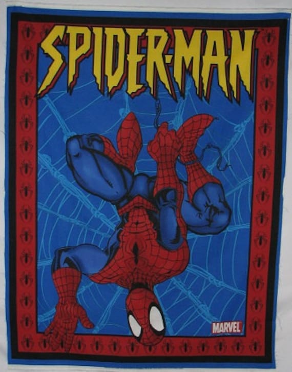 Spiderman Super Hero Cotton Print Panel Fabric Yardage