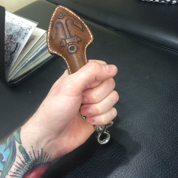 Leather weighted keychain sap slapjack blackjack anchor by EdgeTed