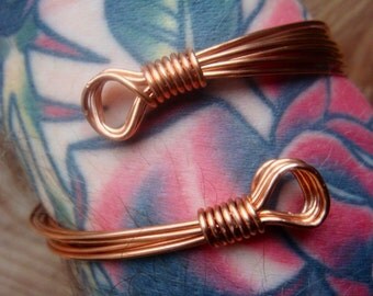 Wrap around Copper Wire Bracelet / Copper Bangle / Copper Bracelet.
