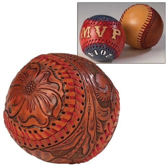 Custom Tooled Leather Baseball by perryjoe74 on Etsy