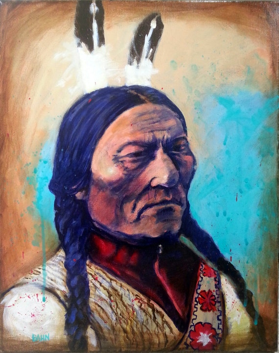 Original Chief Sitting Bull Painting Lakota Native by ...