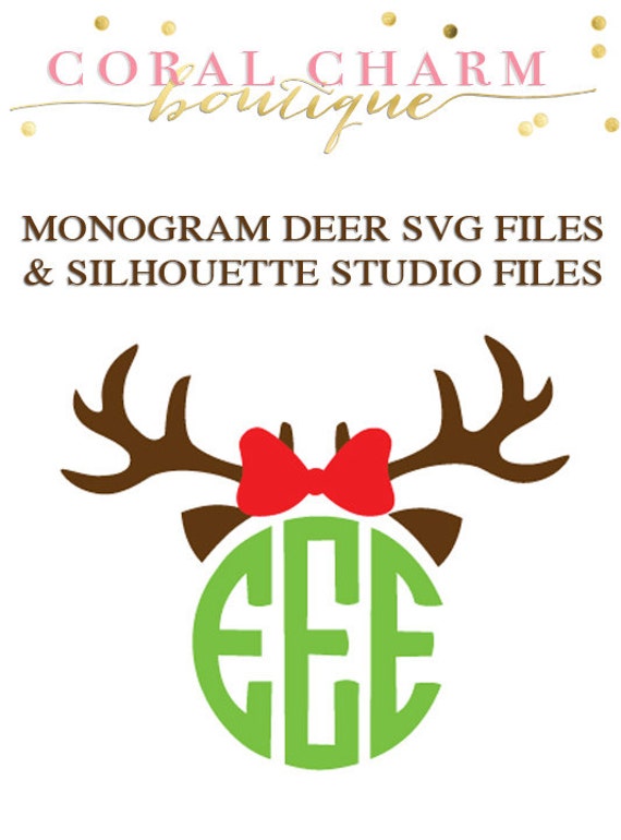 Download Monogram Deer Files for Cutting Machines SVG and Silhouette