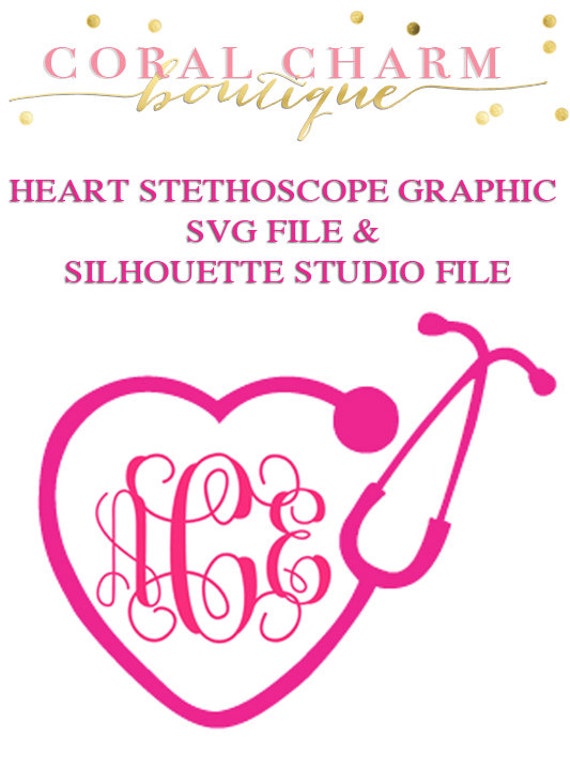 Monogram Heart Stethoscope File for Cutting by ...