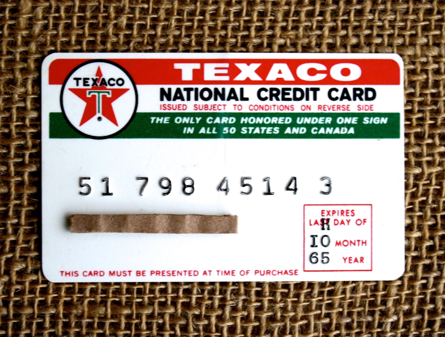 Vintage Texaco Credit Card National Credit Card Obsolete