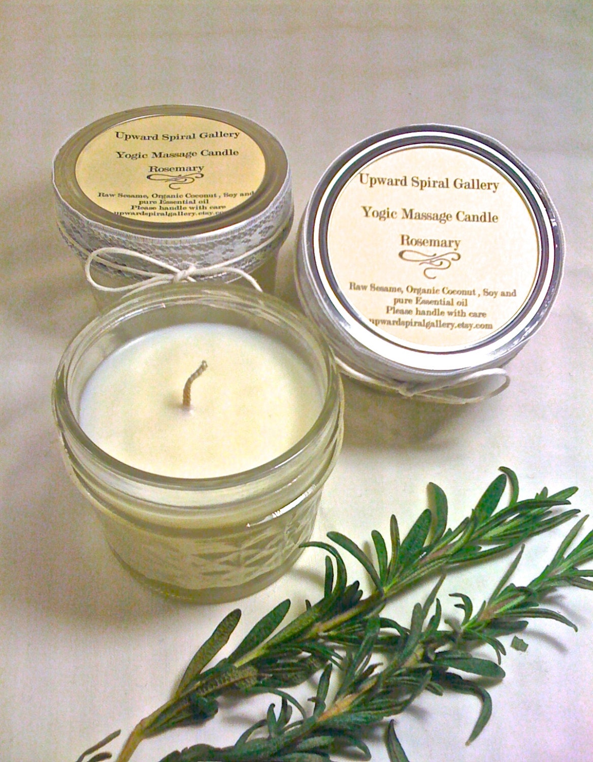 Bulk order 12 8oz Rosemary mini mason jar candles 10 off