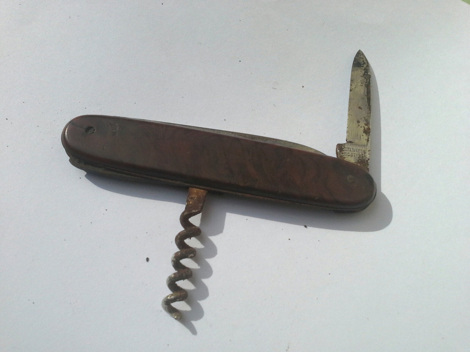Corkscrew Solingen Inox knife Pocket Knife Camping Knife