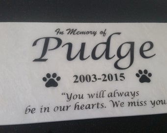 12"x6" White Marble Personalized Pet Human Memorial Stone Pet Grave Marker Dog Cat Horse plaque Free Shipping Pug