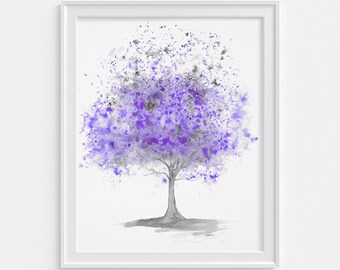 Downloadable images Fine art tree print Purple Tree
