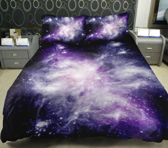 Purple galaxy bedding set purple galaxy duvet cover by Tbedding