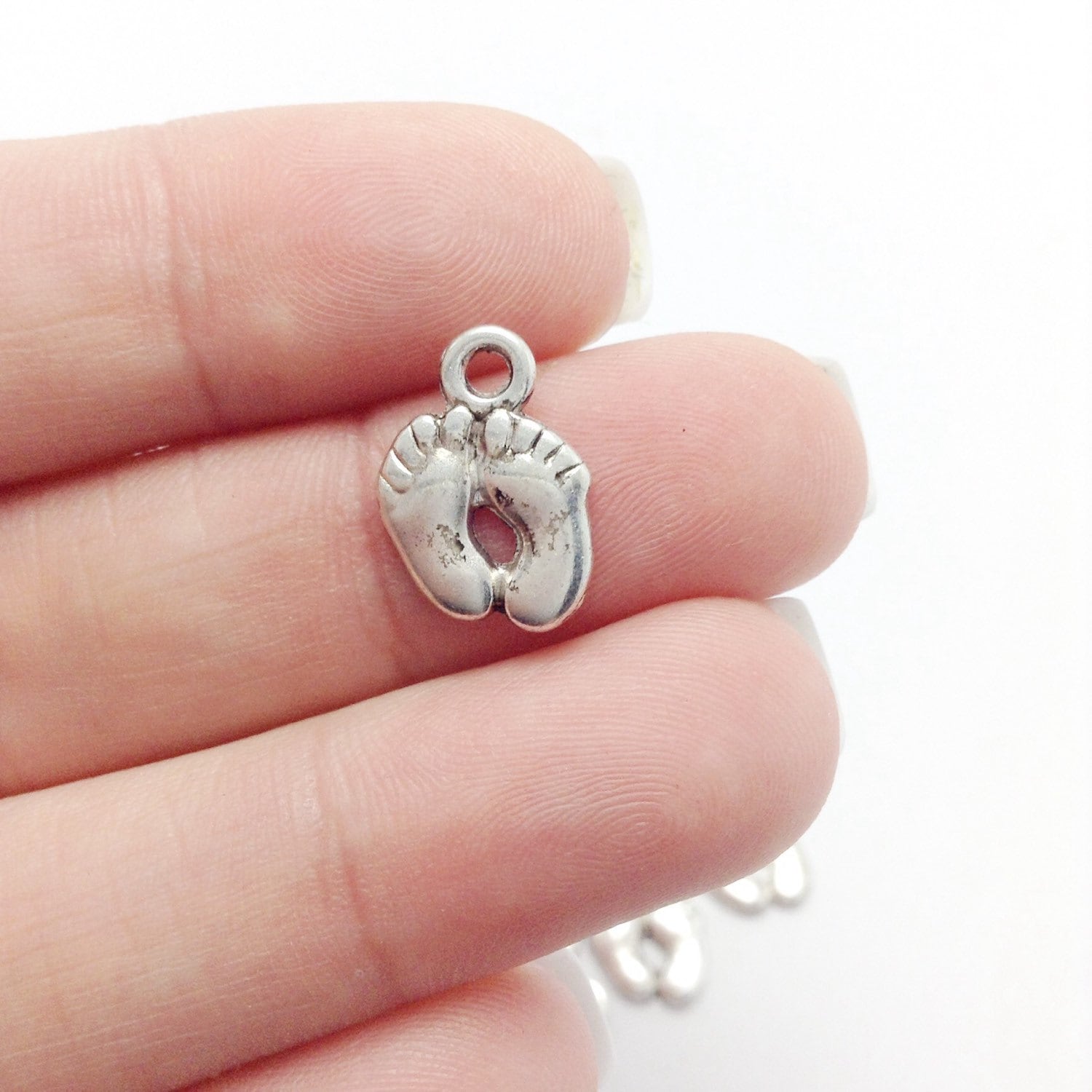 BULK 50 Foot Charms Silver Feet Charms Bulk Charms 51193