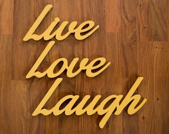 Handcrafted Live Love Laugh Word Art
