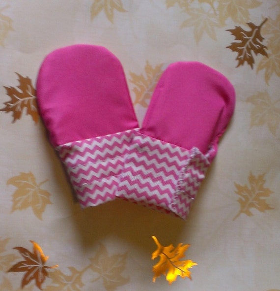 Chevron Lightweight  Waterproof Teething Mittens