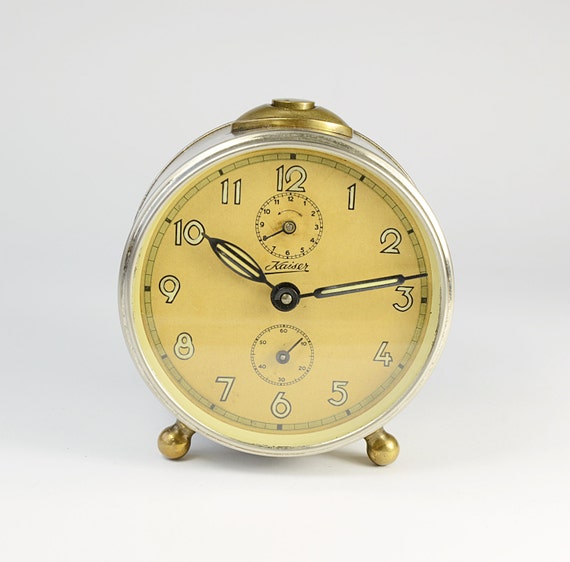 Vintage German Alarm Clock KAISER mechanical old clock