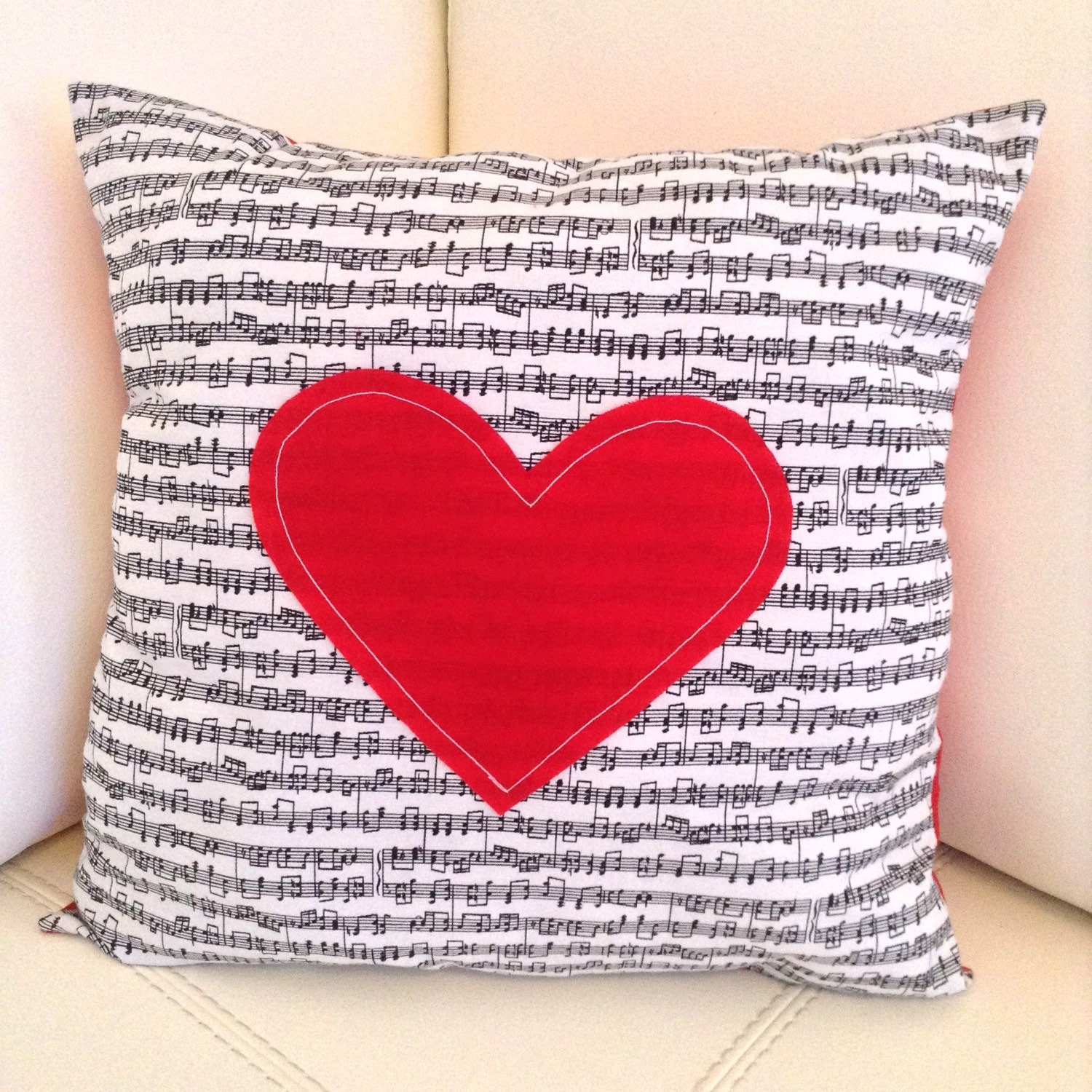 Music Pillow / Decorative Pillow for Music Lovers / Handmade