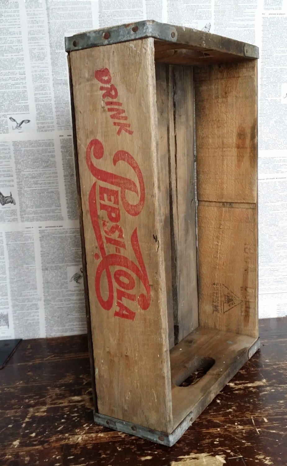 Pepso Cola antique crate Pepsi crate wooden by MuttonHollowCottage