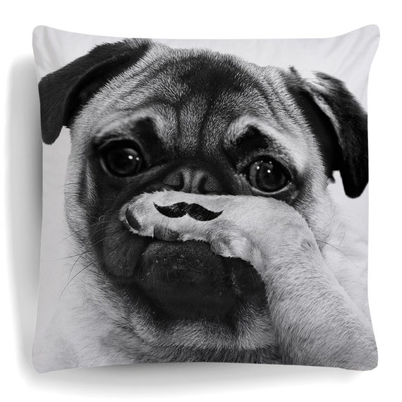 black pug cushion