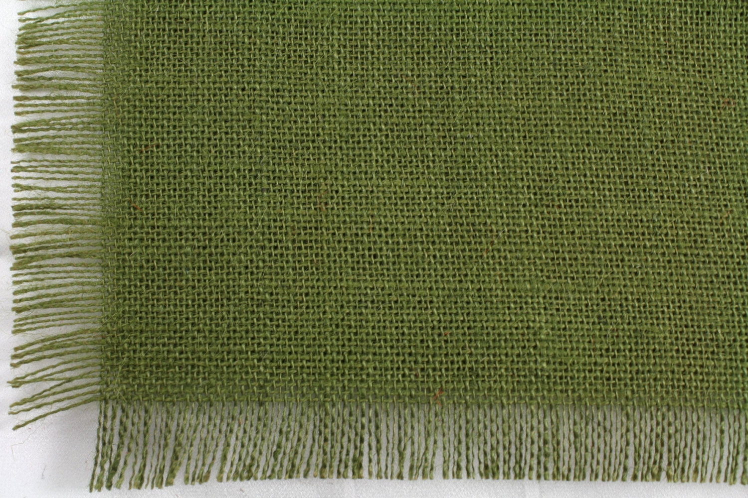 Olive Green Burlap Table Runner 24x108 with