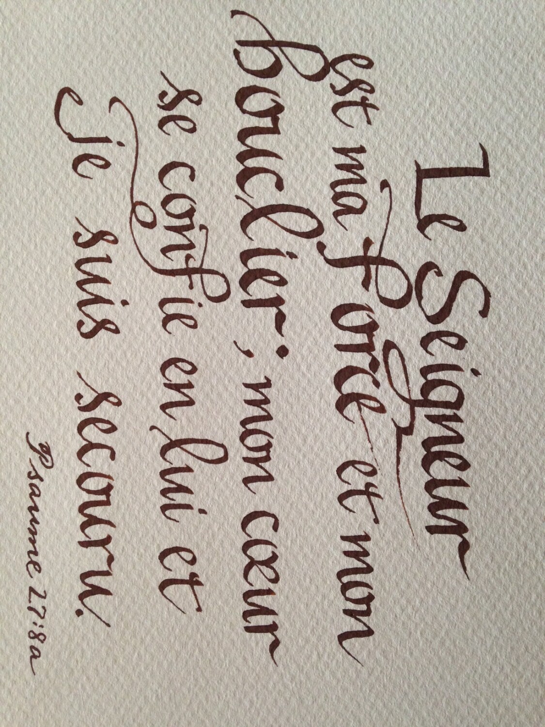 En Francais French Verse French Bible Verse Psalm 27 Hand