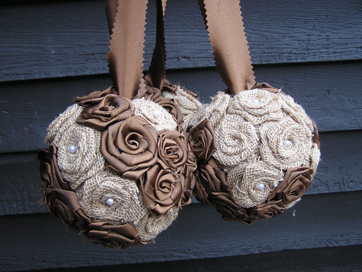 Wedding Pomander Balls Burlap Kissing Balls Wedding Pew