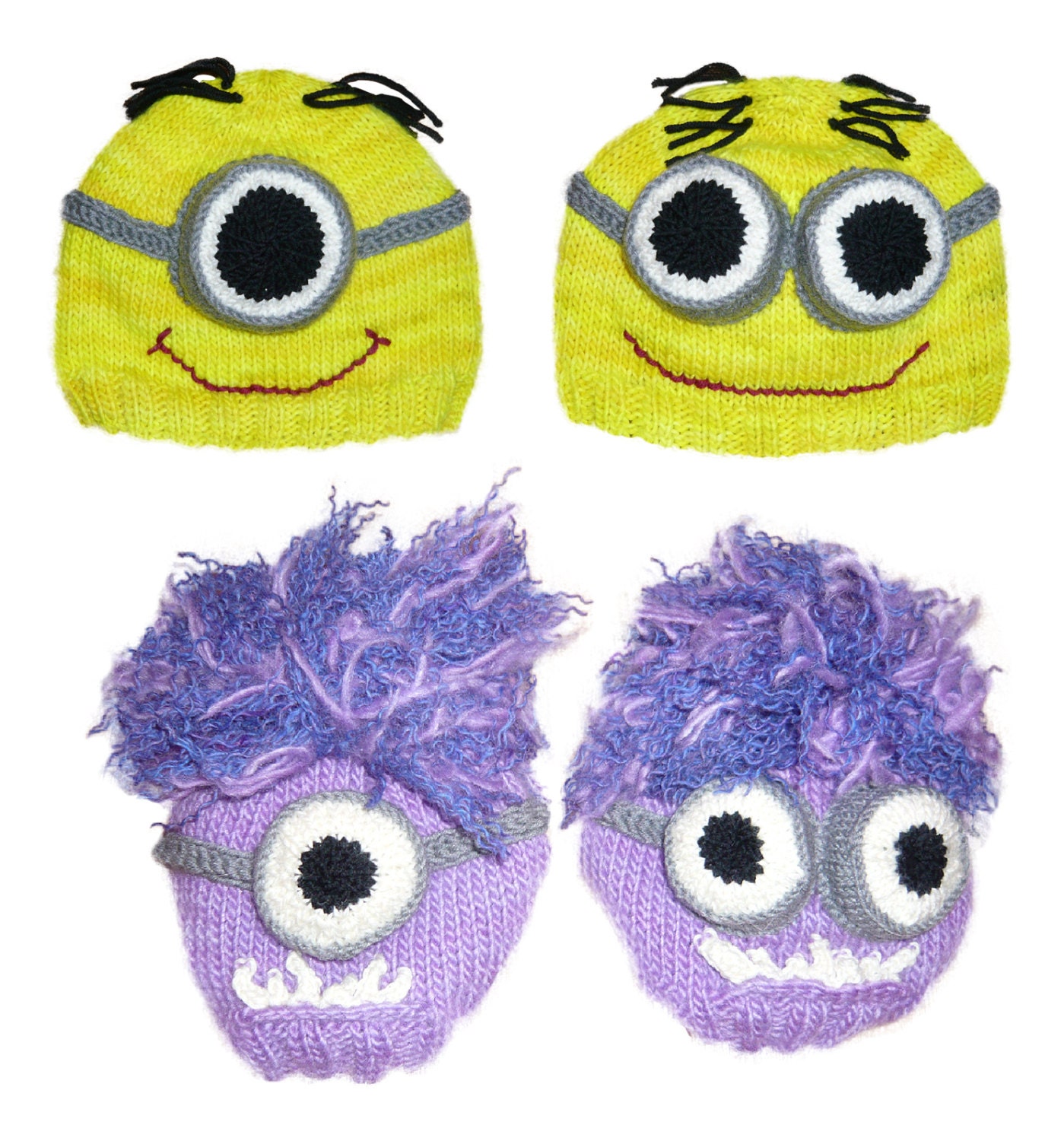 Despicable Me Minion Hat Knitting Pattern pdf yellow