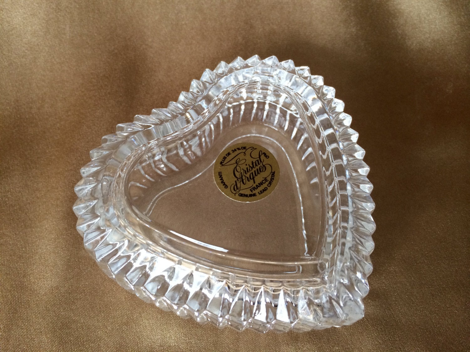Crystal Heart Heart Trinket Box 24 lead crystal Cristal