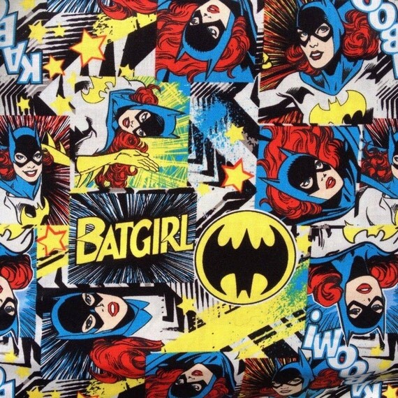 Items similar to Camelot Super Hero Batgirl Sold by the FAT QUARTER of ...