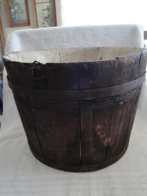 Antique Wood Pail Maple Syrup Bucket by ThePeddlarsParadise