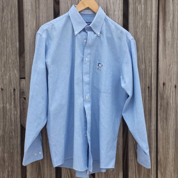 Vintage 70s 80s SNOOPY GOLF Button-Down Oxford Shirt Men 15.5
