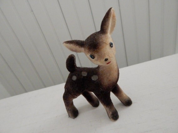 flocked deer figurine