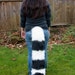 Black and White Striped Floor Dragging Costume Tail