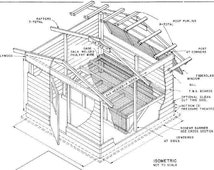 CHICKEN COOP PLANS Blueprints Layer Barn 10x10 50 Hens Farm Ranch 