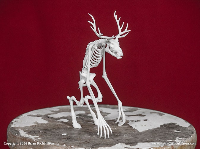 Wendigo Skeleton 3D Print Taxidermy Sculpture