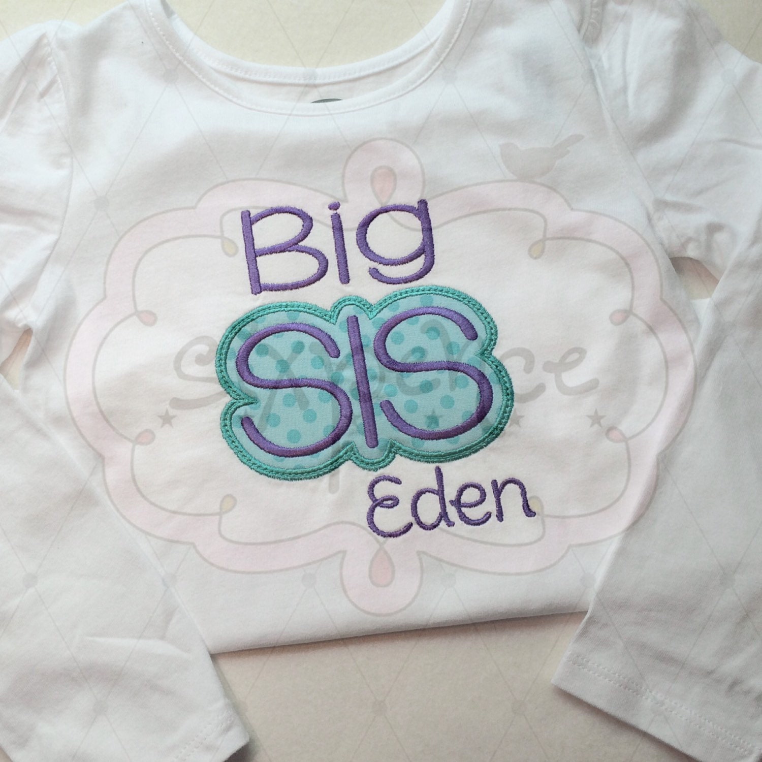 big sister applique shirt