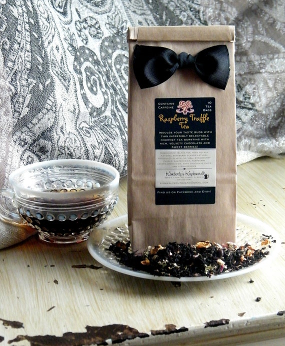 Sweet Raspberry Truffle flavored Tea Bagged or Loose Leaf tea