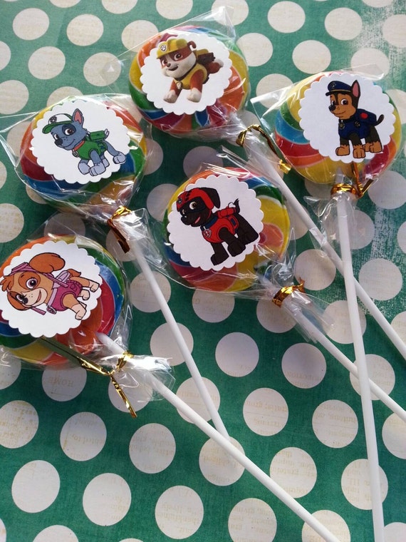 Paw Patrol Lollipops. by JennexPartySupply on Etsy