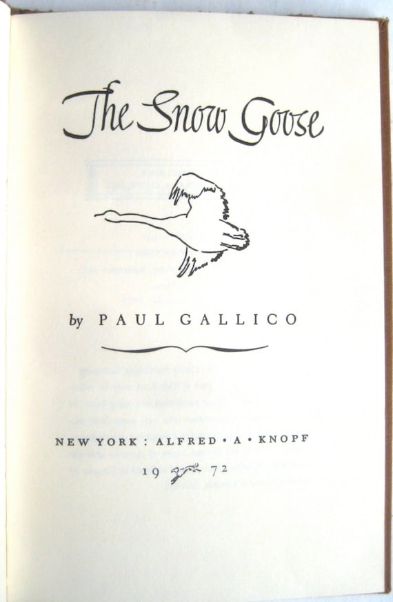 The Snow Goose by Paul Gallico Vintage Book